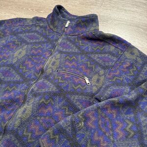 Vintage The North Face Jacket Adult XL Tribal Geometric Full Zip Fleece USA Made